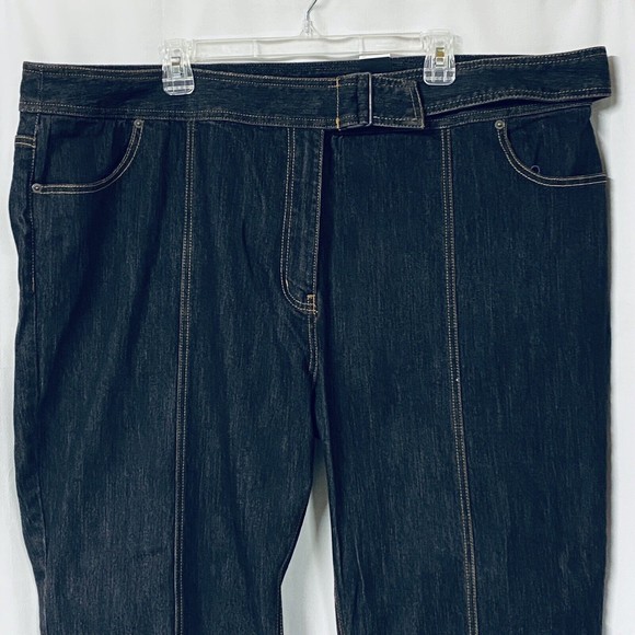 New Venezia Women's 26 Dark Wash Blue Stretch Trouser Jeans Wide Straight - Picture 2 of 6